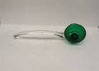 Vintage New Martinsville Glass 13 1/4 Crystal PUNCH LADLE w/Green BOWL