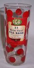 Vintage IGA RED DOTS 6 1/2 Inch TEA Bag ADVERTISEMENT Tumbler