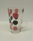 Anchor Hocking Crystal w/PINK and BLACK DOTS 5 1/4 In CONE SHAPED MUG