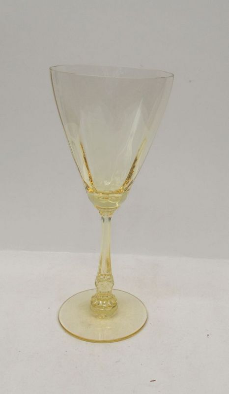 Heisey Chintz Sahara Yellow Champagne Tall Sherbet Glass | RARE good Yellow Depression Glass | Heisey Stem 3389 Etch 450 |