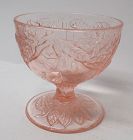 Indiana Glass Pink AVOCADO 3 1/2 Inch Footed SHERBET DISH