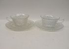 2 - Hocking Depression Glass Crystal MISS AMERICA CUP and SAUCER