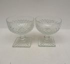 2 - Hocking Depression Glass Crystal MISS AMERICA 3 1/2 Inch SHERBETS