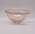 Hazel Atlas Glass Pink CRISS CROSS CRISSCROSS 8 3/8 Inch MIXING BOWL