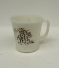 Anchor Hocking Fire King DAVY CROCKETT 3 1/4" Handled MUG-Brown Script