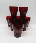 8 - Anchor Hocking Royal Ruby Red GEORGIAN 4 Inch WATER TUMBLERS