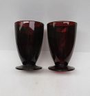 2 - Anchor Hocking Royal Ruby Red 5 Inch Footed TUMBLERS