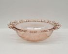 Hocking Depression Glass Pink LACE EDGE OLD COLONY 9 1/2 In ROUND BOWL