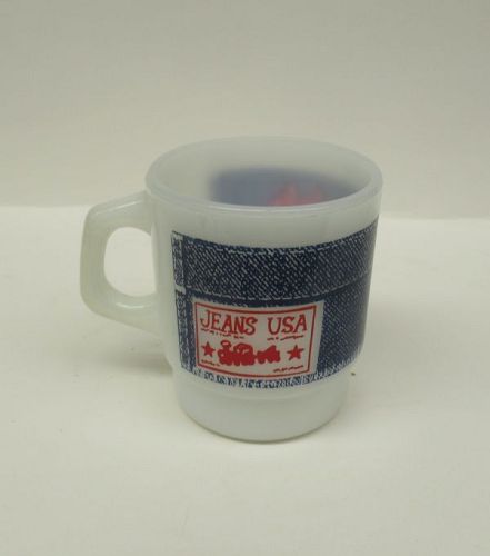 Anchor Hocking Fire King JEANS USA 3 1/2 Inch HANDLED COFFEE MUG