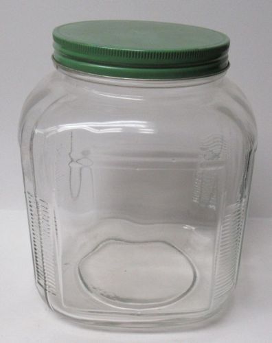 Vintage Gallon STORE COFFEE JAR with Metal Green Screw-On Lid