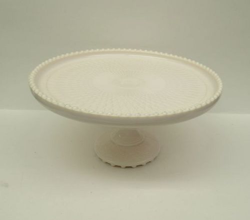 Jeannette Glass SHELL PINK HARP 10 Inch Footed CAKE STAND or PLATE-HTF