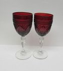 2 - Cristal d'Arques ANTIQUE RUBY 8 Inch 8 Ounce WATER GOBLETS