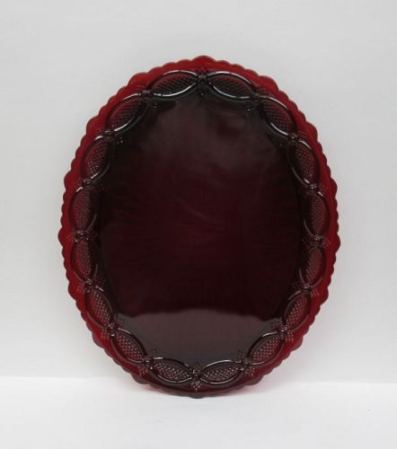 Avon Ruby Red 1876 CAPE COD 13 1/2 Inch Oval Serving Platter