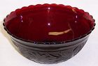 Anchor Hocking Ruby Red SANDWICH 8 Inch Scalloped Edge BOWL