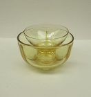 Fostoria Glass Topaz Yellow FAIRFAX Two-Piece Shrimp Cocktail ICER