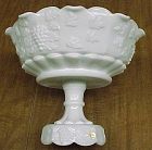 Westmoreland Milk Glass PANELED GRAPE 9 Inch FOOTED COMPORT