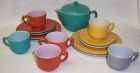 Hazel Atlas MODERNTONE LITTLE HOSTESS 16-Pc CHILDS PLAY DISHES