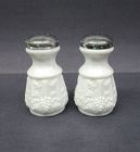 Westmoreland Milk Glass PANELED GRAPE 4 1/8 Inch BLOWN SALT and PEPPER