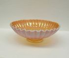 Dugan Carnival Glass Peach Opalescent SINGLE FLOWER FRAMED 8 1/2 BOWL