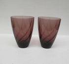 2 - Hazel Ware Amythest MOROCCAN 4 1/2 Inch SWIRLED WATER TUMBLER