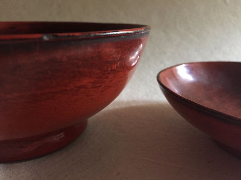 Complete set of 4 Negoro bowls.