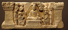 Gandhara Buddha grey schist panel
