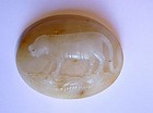 Nephrite jade buckle with a tiger carving