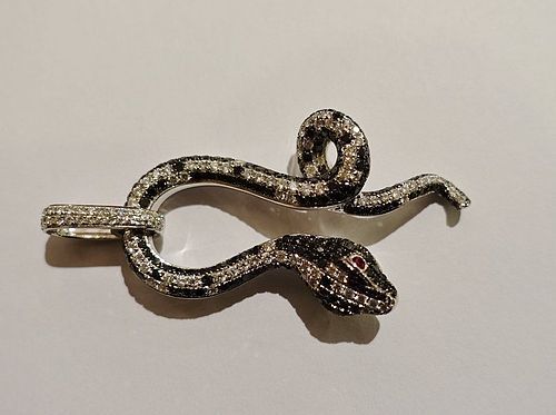 Snake pendant - ruby diamond 18K.