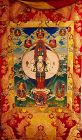 Tibetan thangka of 1000-arms and 11-heads Avalokiteshvara