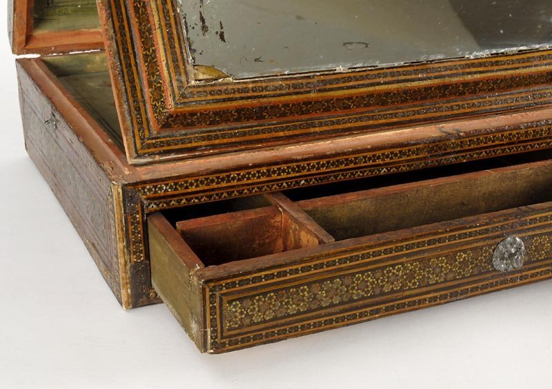 Antique Persian Vanity Case with Khatamkari Marquetry.