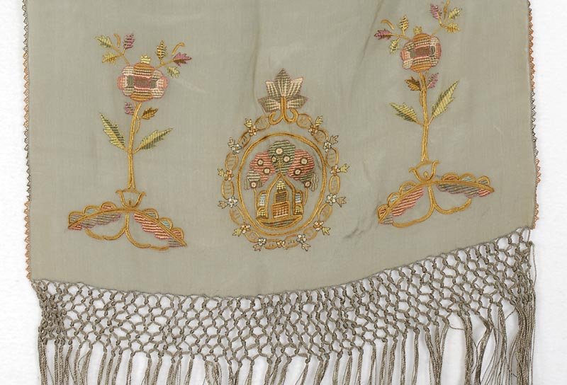 Antique Ottoman Embroidered Silk Shawl.