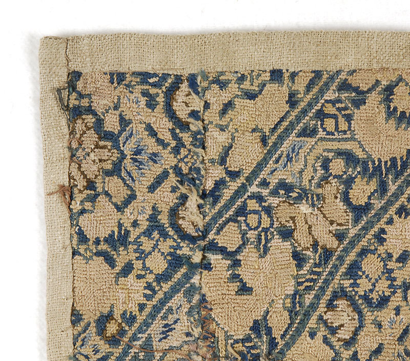 Two Persian Embroidered Trouser Cuff Nakshe Panels, 19th C