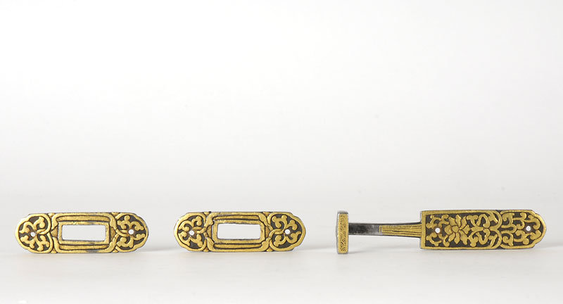 Tibetan Iron Buckle or Clasp with Gold, 18th / 19th C.