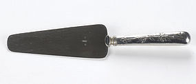 Chinese Export Silver Cake Shovel w. Bamboo, c. 1900.