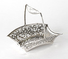 Early 20th C. Chinese Export Silver Basket w. Openwork.