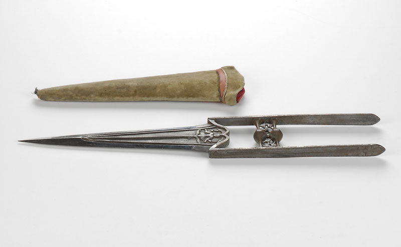 An Antique Indian Katar Dagger with Sheath, 19th C.