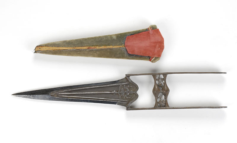 An Antique Indian Katar Dagger with Sheath, 19th C.