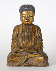 Chinese Gilt Lacquered Wood Figure of Bodhisattva.