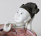 Chinese Figural Export Porcelain Wall Pocket, 19th C.