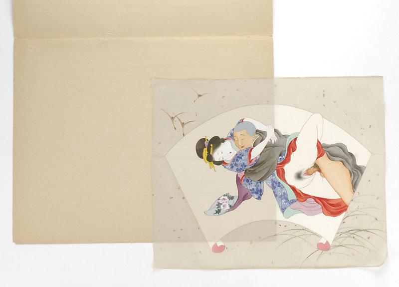 Japanese Erotic Shunga Painting &quot;August&quot;, Meiji.