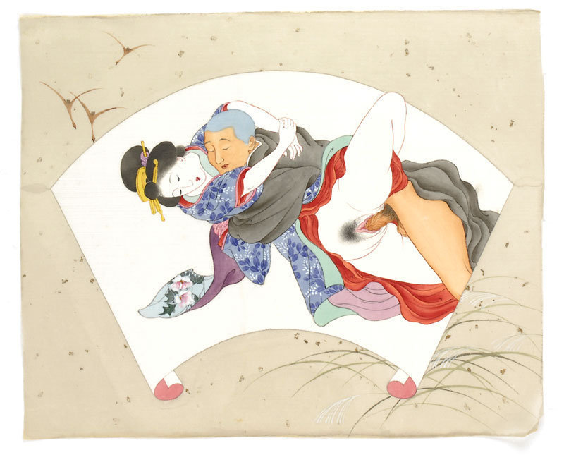 Japanese Erotic Shunga Painting &quot;August&quot;, Meiji.