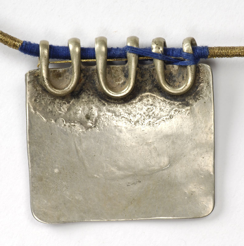 Multan Silver Enamel Champleve Amulet Necklace.