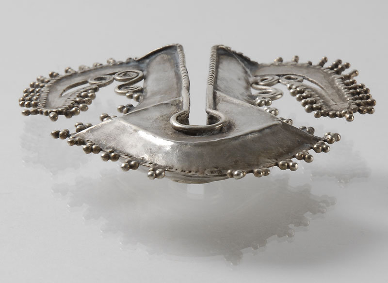 Old &quot;Mamuli&quot; Silver Earring or Pendant, Indonesia.