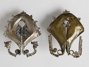 Two Old Indonesian "Mamuli" Earrings or Pendants.