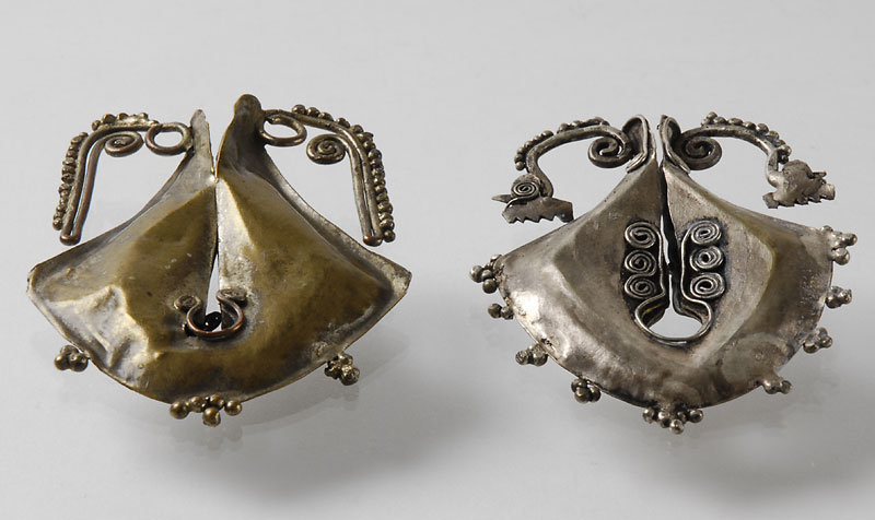 Two Old Indonesian &quot;Mamuli&quot; Earrings or Pendants.