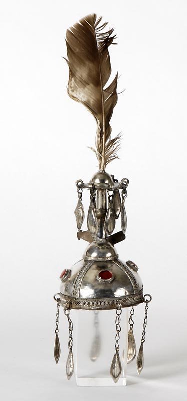 Turkoman Silver Domed Final &quot;Gupba&quot; Cap Ornament.