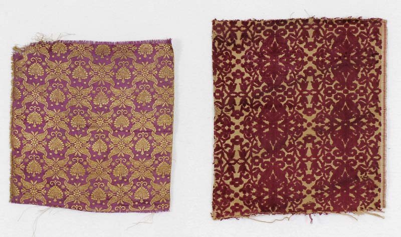Two Persian Silk Textile Fragments, 18th/19th C.