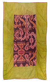 Antique Uzbek Silk Ikat Cover or Blanket.