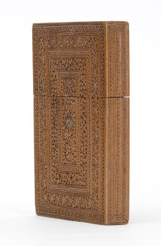 Anglo Indian or Persian Sandal Wood Card Case.