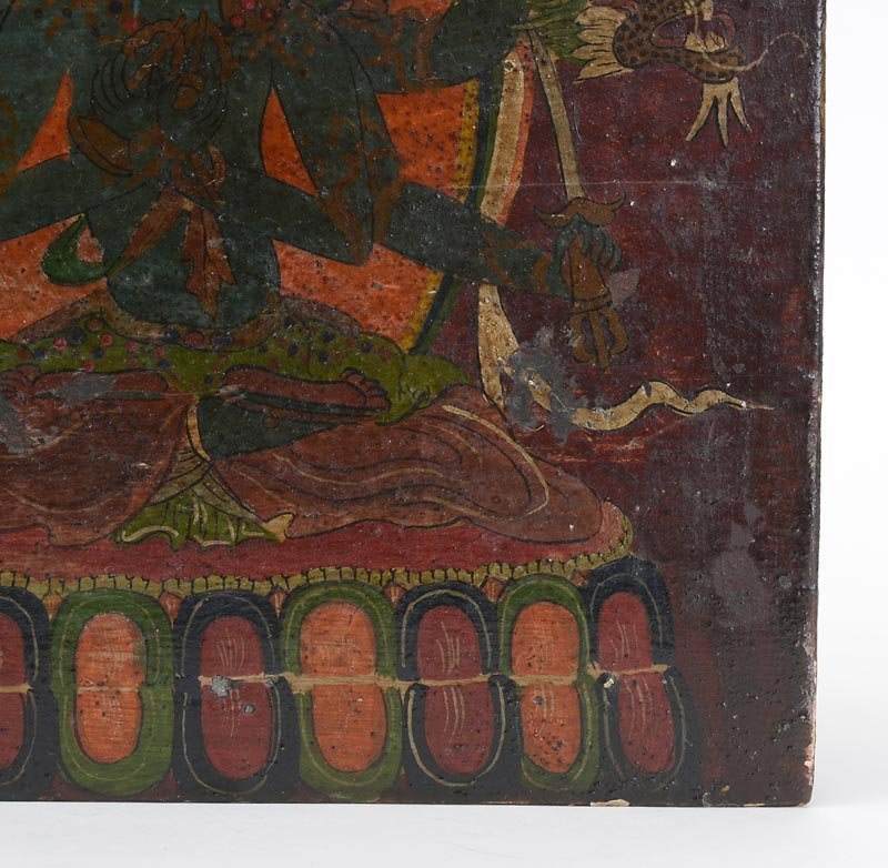 Small Antique Tibetan Painted Wood Altar Table.